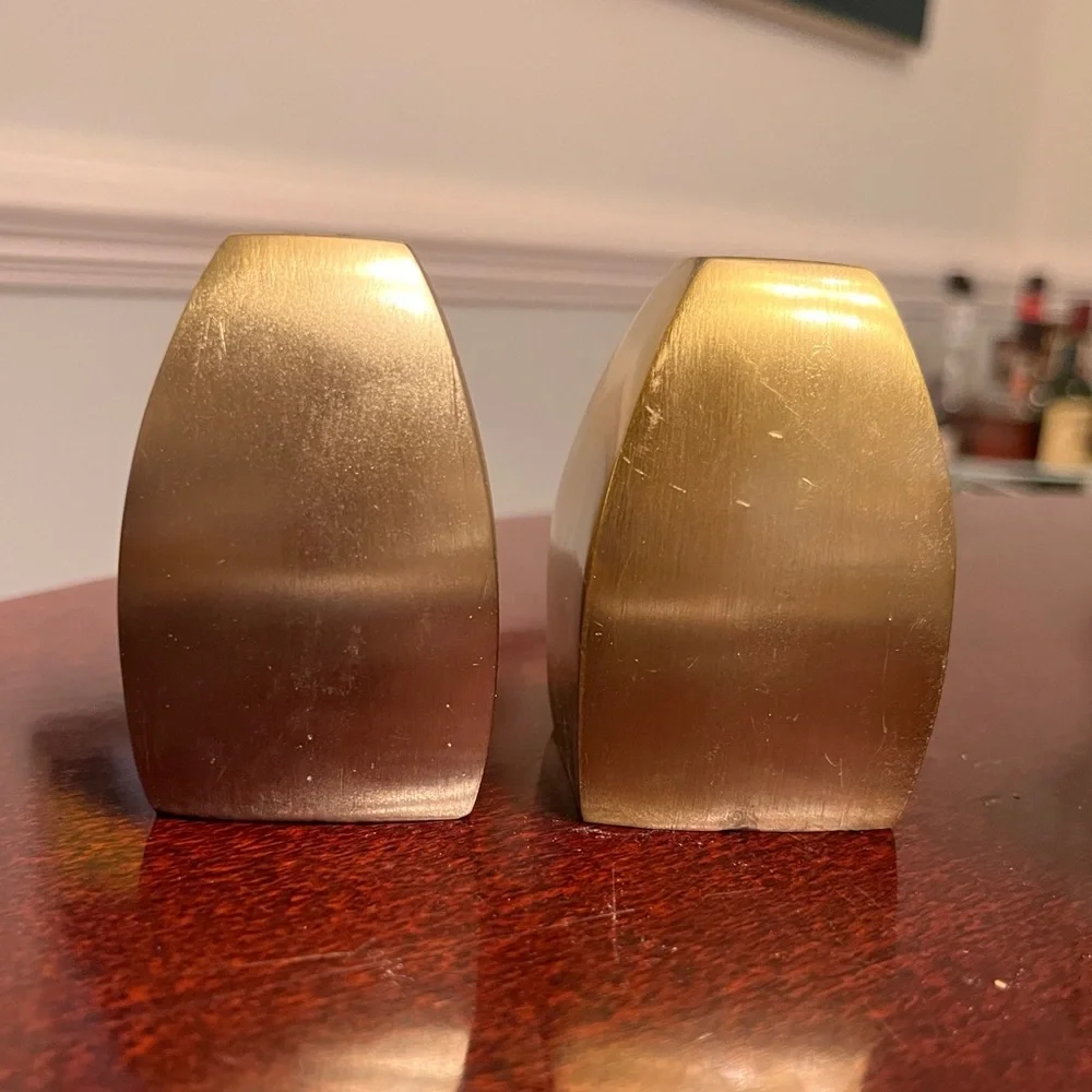 New! West Elm Modern gold salt and pepper shaker NIB